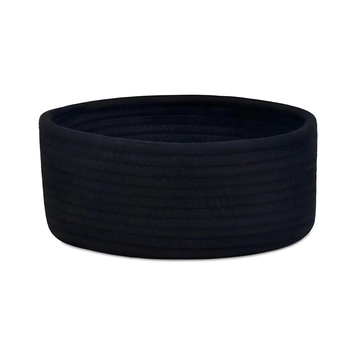 Cotton 8x3 Inch Round 1 Pcs Bedside Organizer With Out Lid (Black)