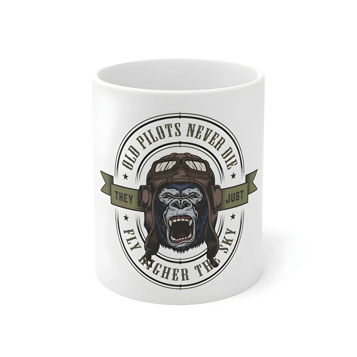 Ceramic Gorila Desing Printed Coffee Mug (Color: White, Capacity:330ml)