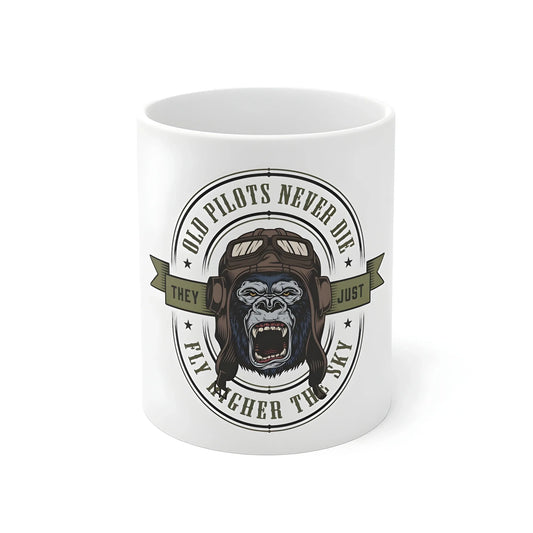 Ceramic Gorila Desing Printed Coffee Mug (Color: White, Capacity:330ml)