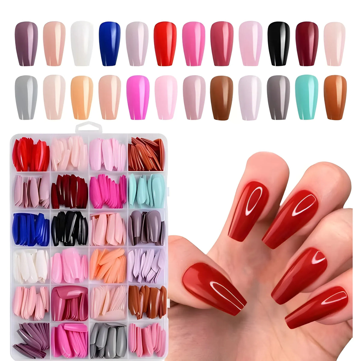 ABS 576 Pcs Nails Set (Multicolor)
