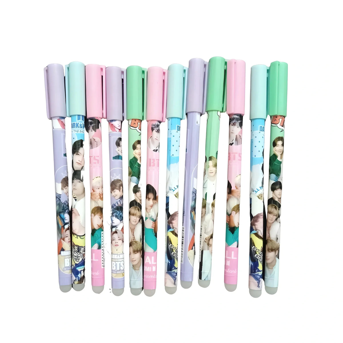 12_Pcs Set BTS Theme Reusable Pencil  | Plastic, Metal | Stationery | 3+ Years