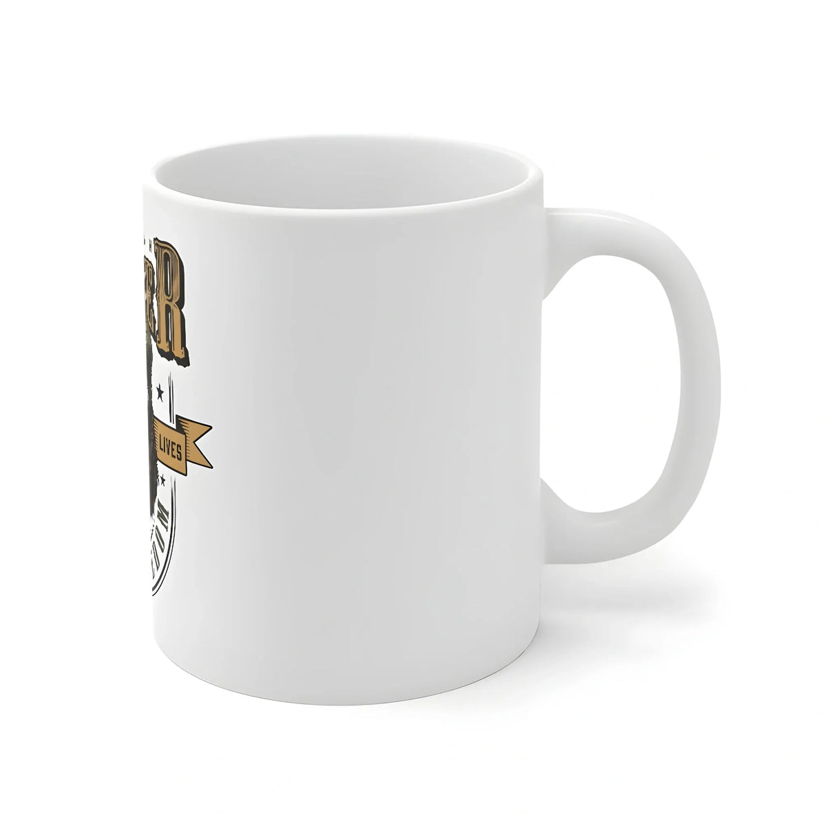 Ceramic Gorila Desing Printed Coffee Mug (Color: White, Capacity:330ml)