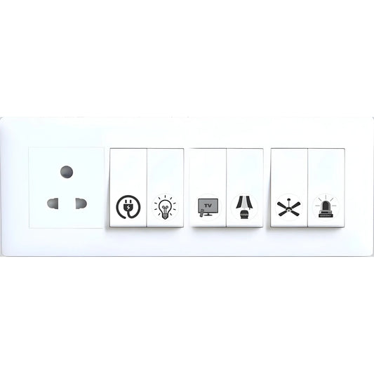 Pack of 2 Switch Board Sticker (Black)