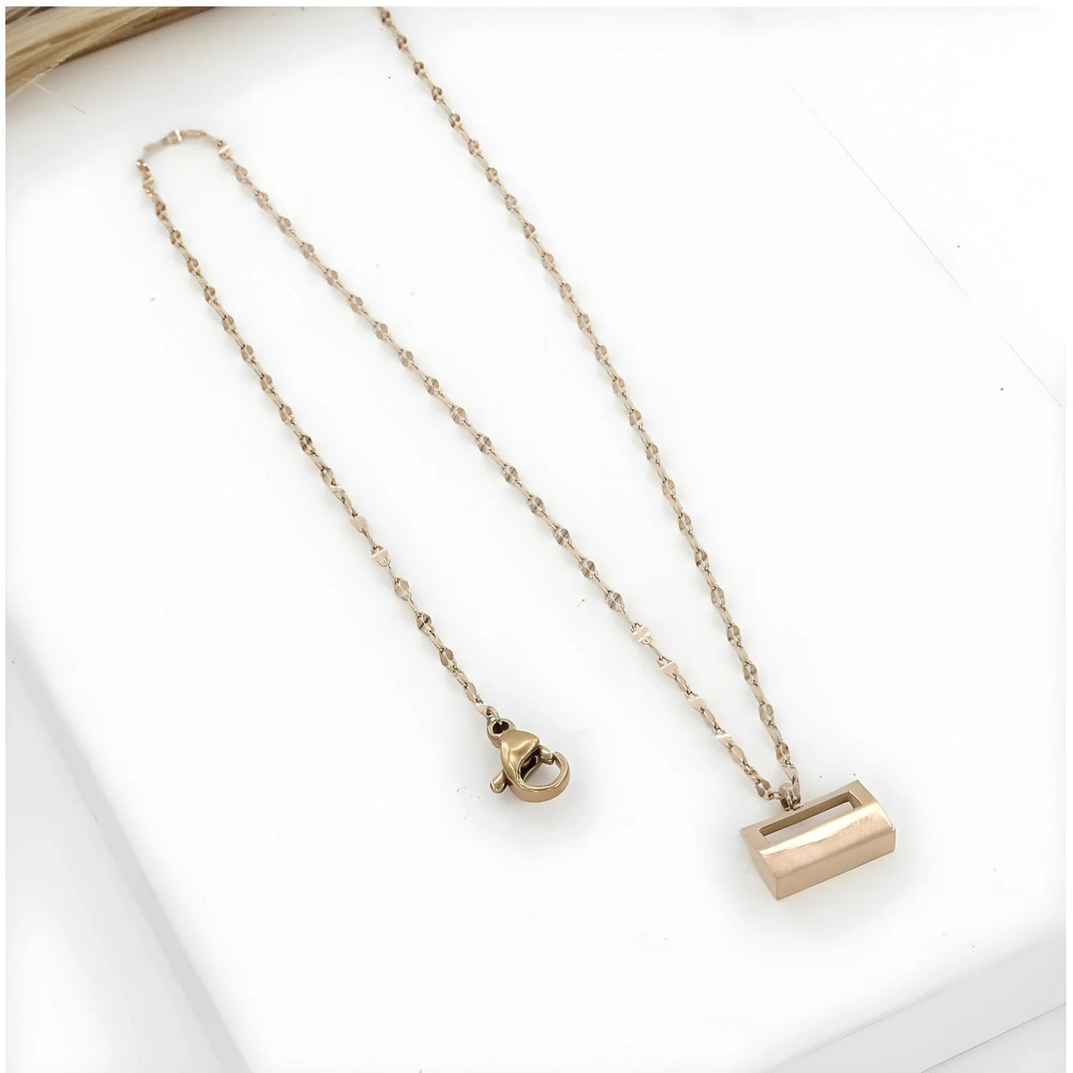 Women's Stainless Steel Mini Suitcase Pendent Delicate Chain (Gold Plated)