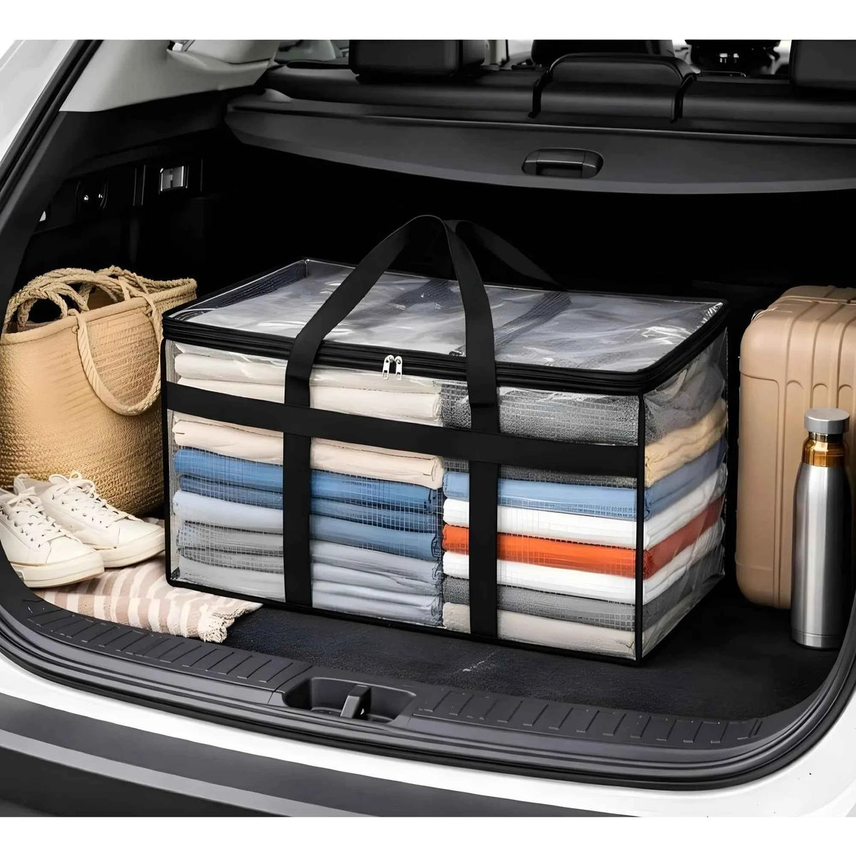 Aurelia Acrylic Transparent Storage Bag with Zip & Handle