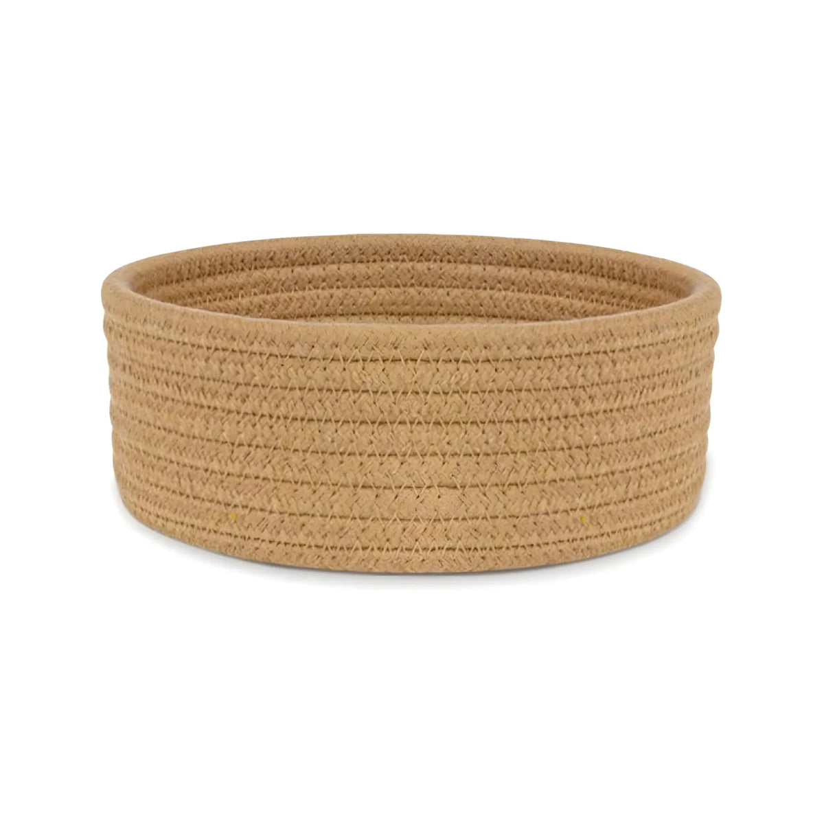Cotton 8x3 Inch Round 1 Pcs Bedside Organizer With Out Lid (Beige)