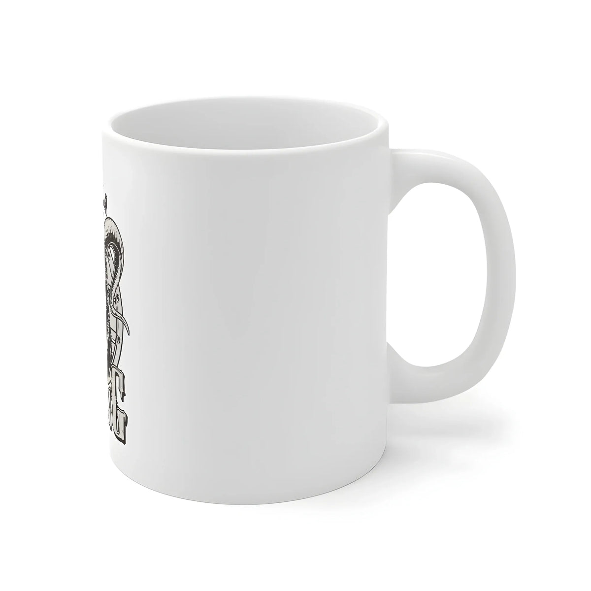 Ceramic Gorila Desing Printed Coffee Mug (Color: White, Capacity:330ml)