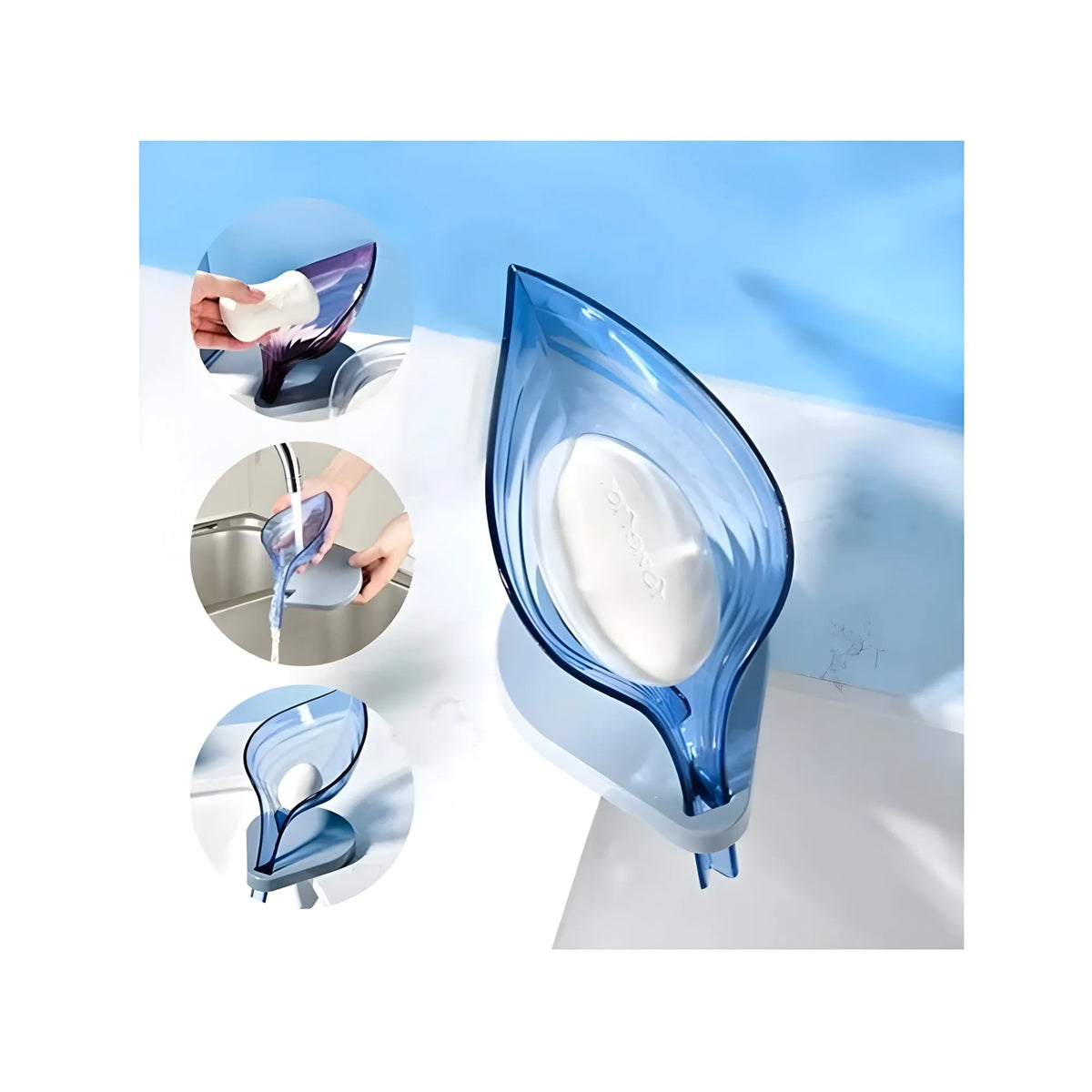 Pack Of 2_Leaf-Shaped Soap Holder – Stylish Bathroom Soap Dish (Color: Assorted )