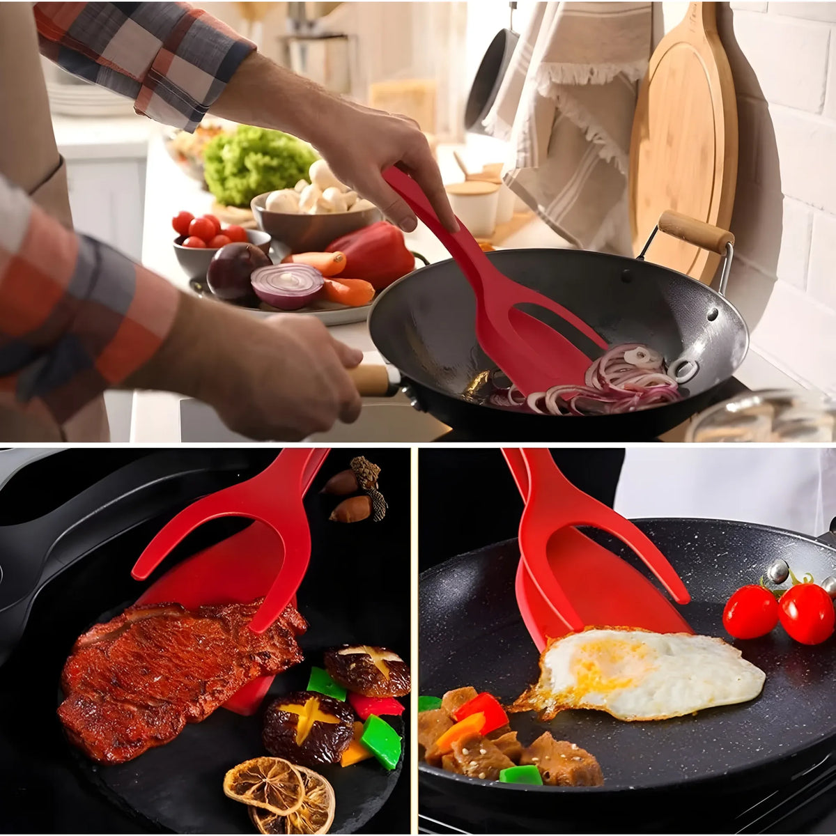 Silicone 2-In-1 Kitchen Spatula (Multicolor)