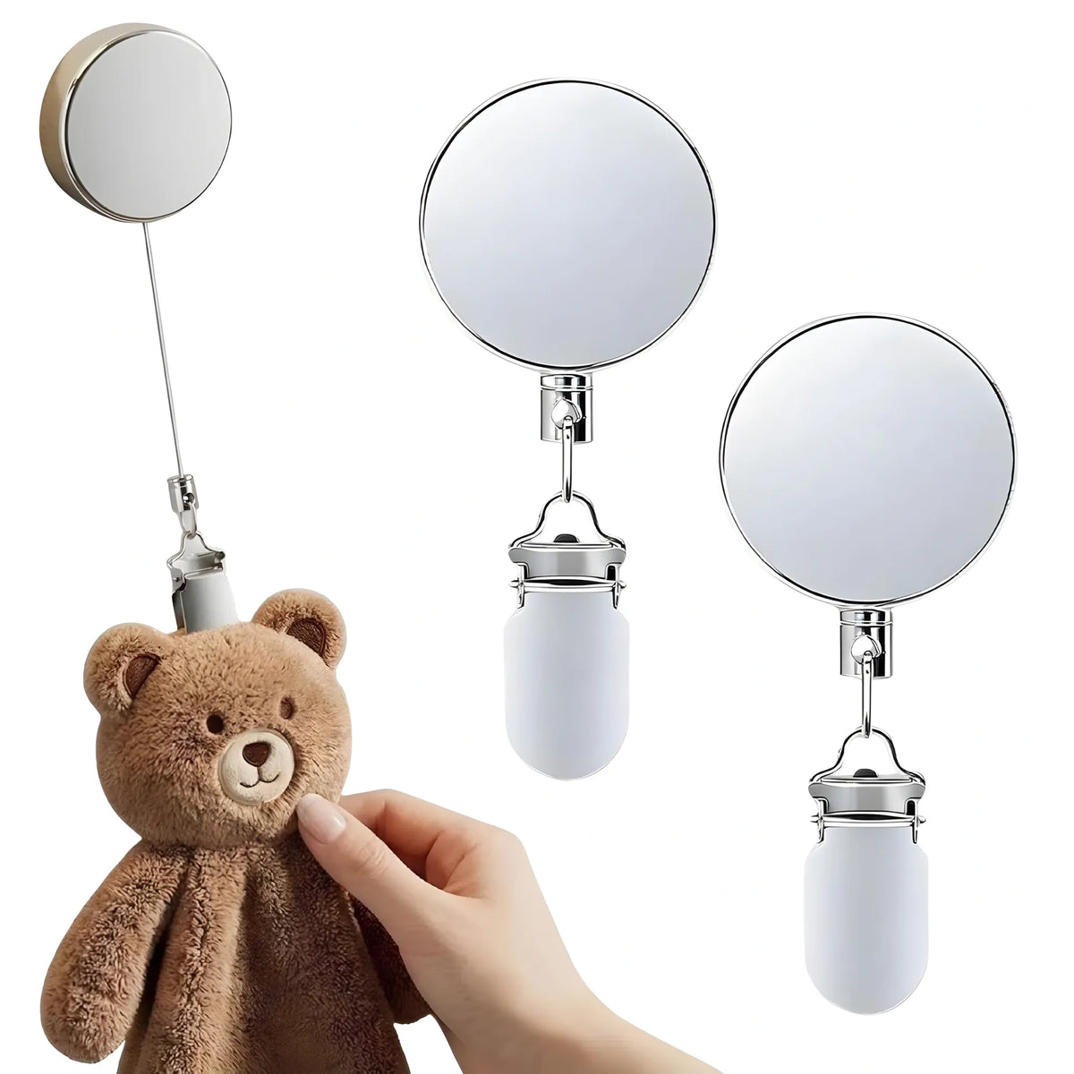 Stainless Steel Retractable Dish Towel Holder Clips (Silver)