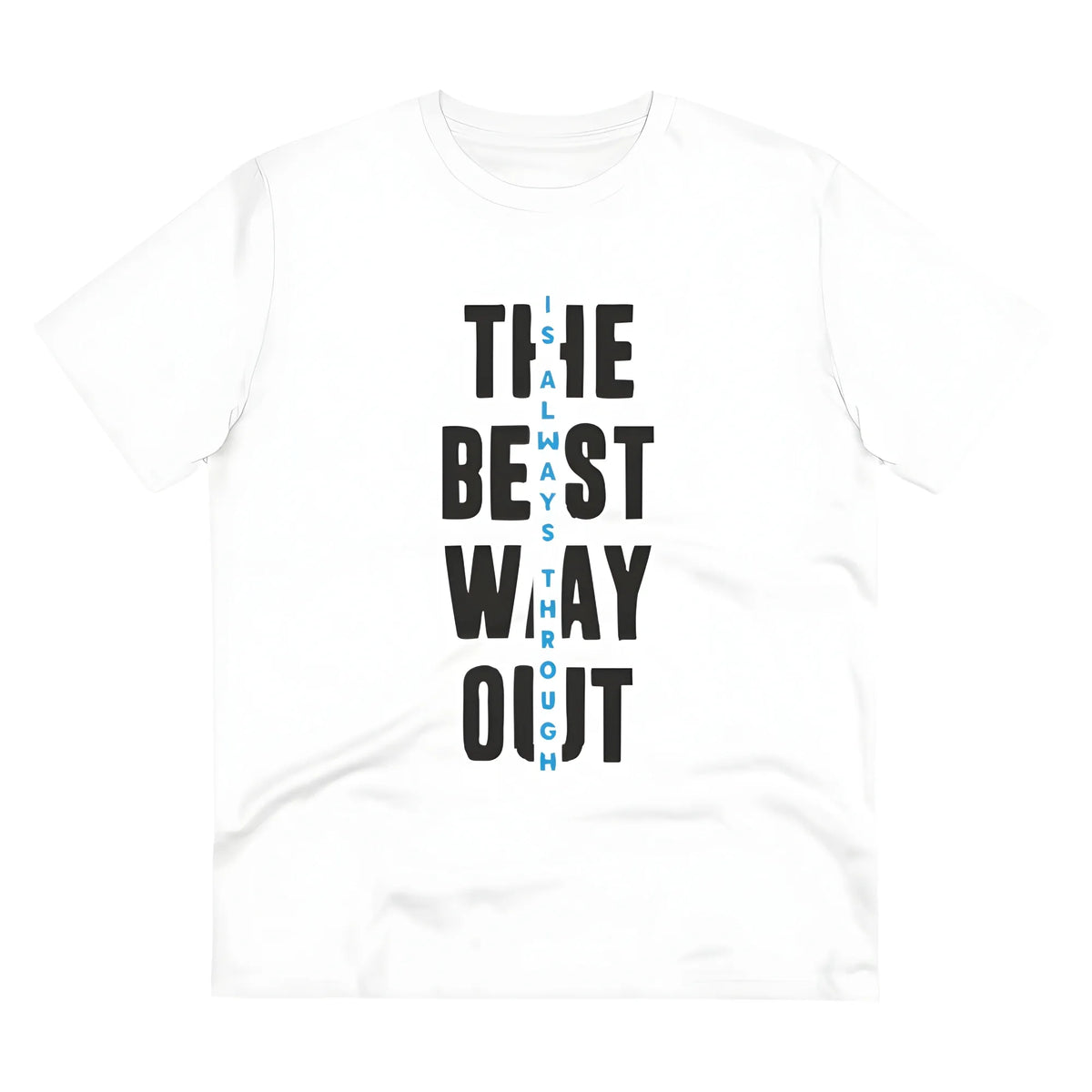 Men's PC Cotton The Best Way Out Printed T Shirt (Color: White, Thread Count: 180GSM)