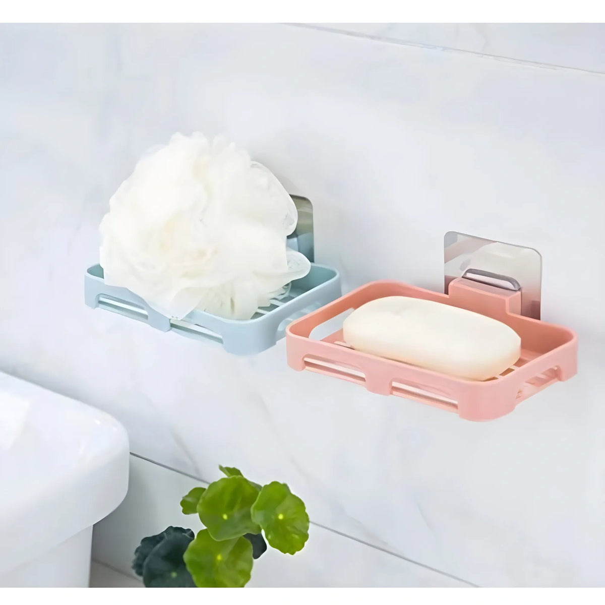 Pack of 5_Magic Sticker Soap Holder – Wall-Mount Soap Organizers (Color: Assorted )