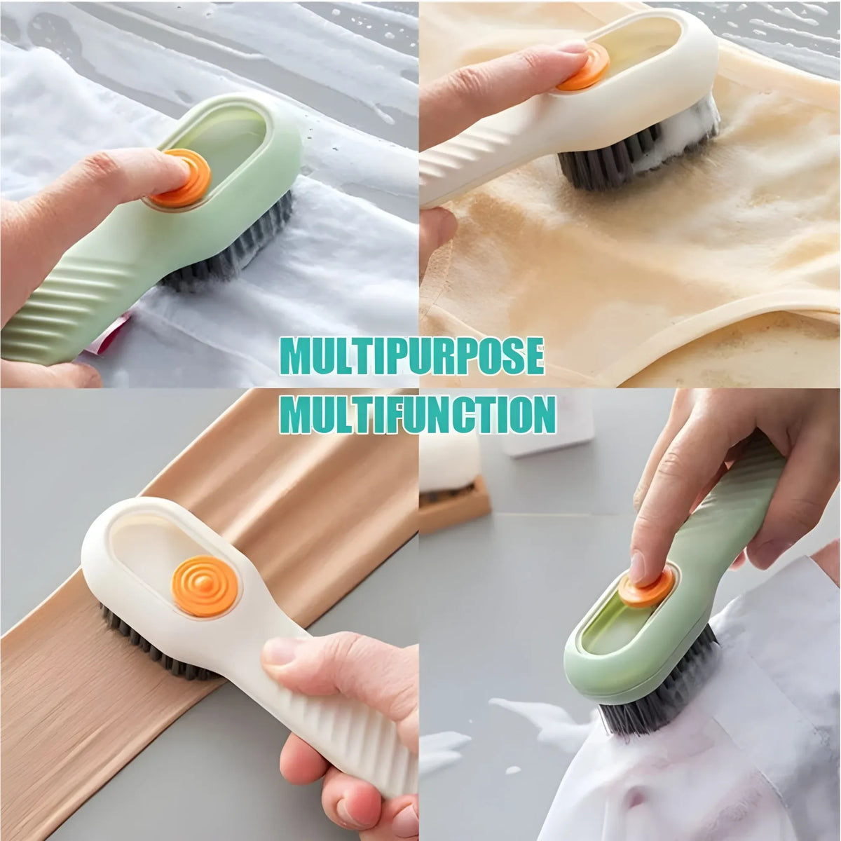Pack of 2 Soap Dispensing Cleaning Brush (Multicolor)