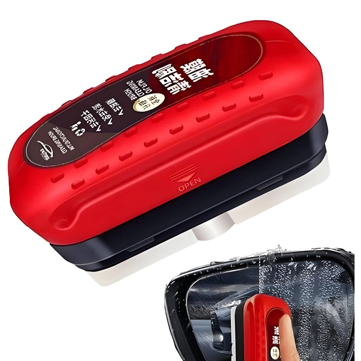 Pack of 2 Automotive Oil Film Cleaning Brush (Red-Black)