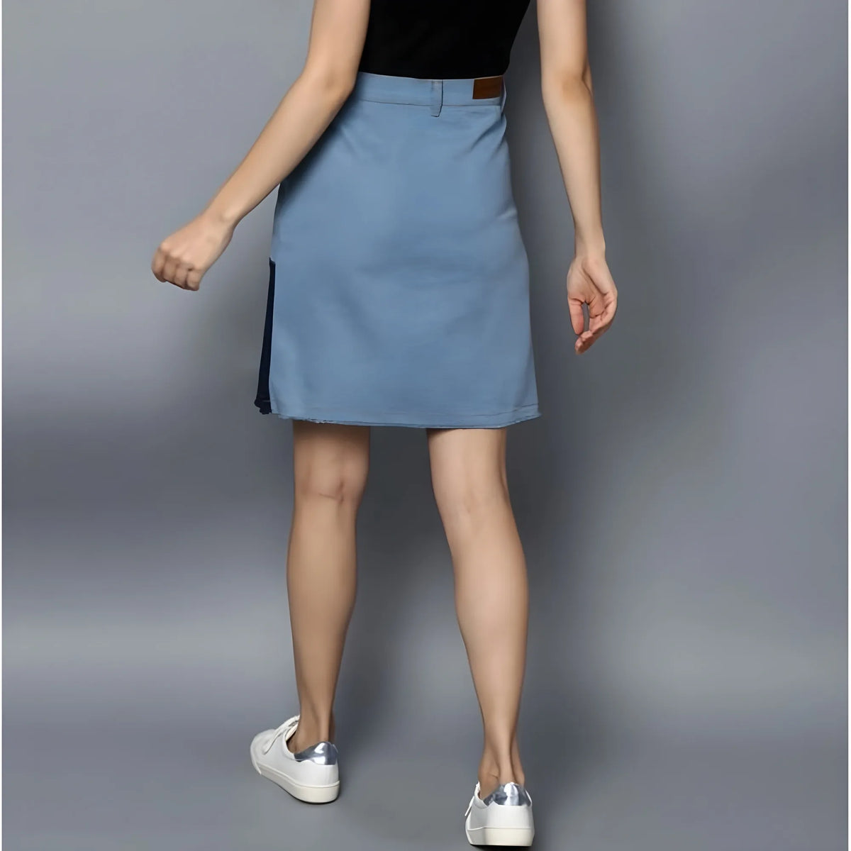Women's Denim Brick Style Buttoned Skirt (blue) | Women Signature Collection