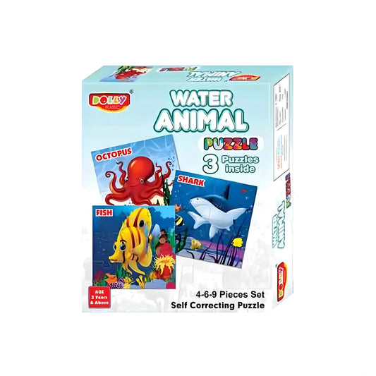 3_Pcs Set Water Animal Puzzle | Cardboard | Educational Toys | 3+ Years