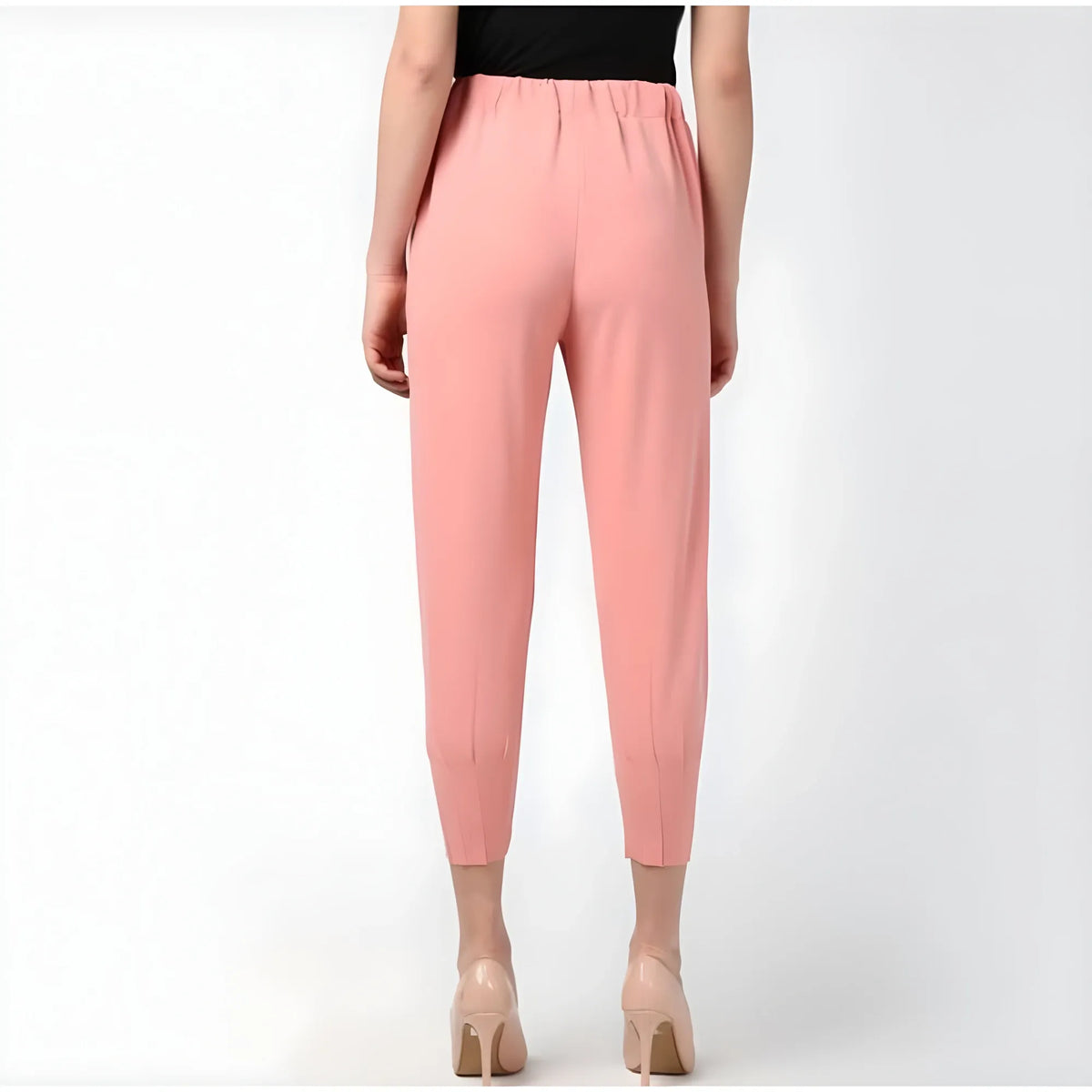 Women's Polyester Solid Elasticated Trousers (pink) | Women Signature Collection