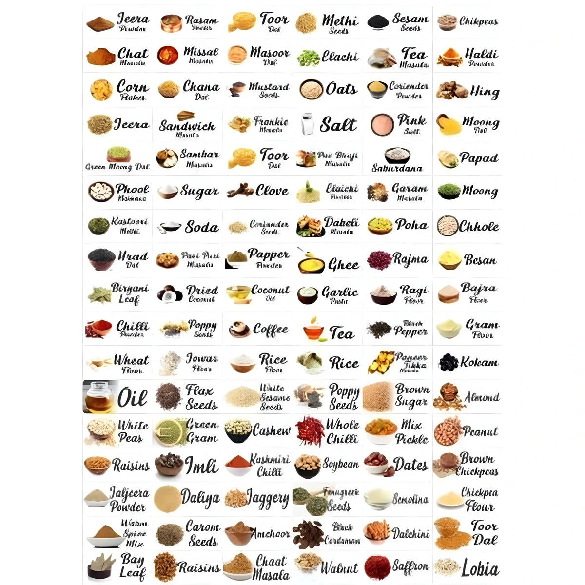 Pack of 3 Kitchen Masala Sticker (Multicolor)