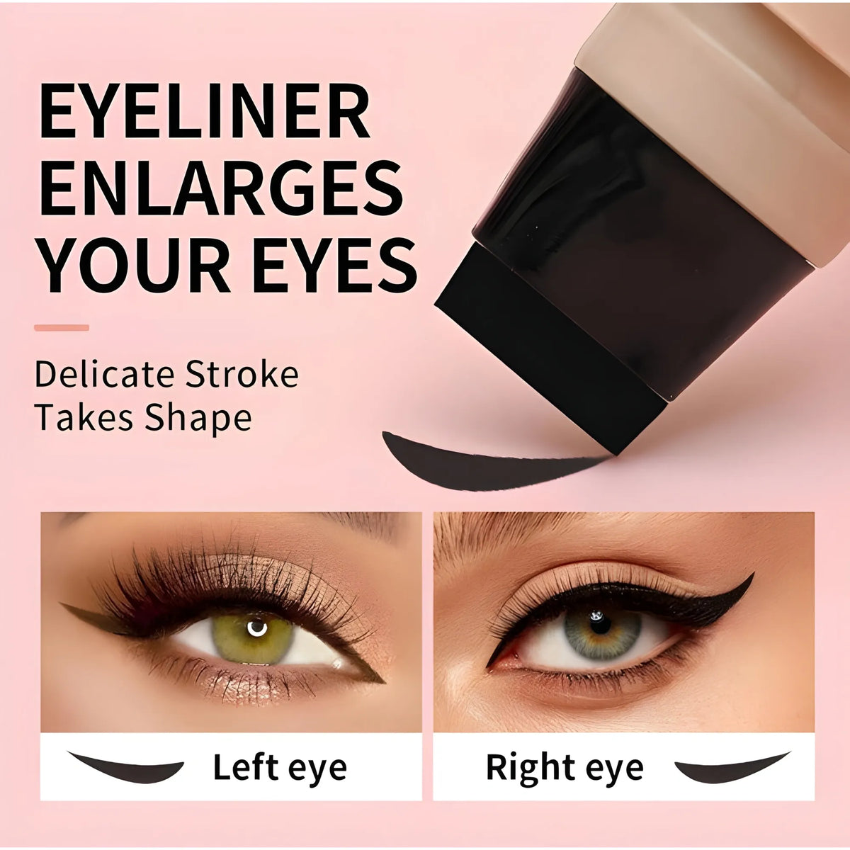 Plastic Winged Eyeliner Stamp (Pink-Black)