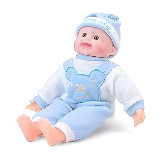 Plastic Happy Baby Laughing Musical Boy Doll With Touch Sensors - Sound Ideal Gift For Kids (Multicolor )