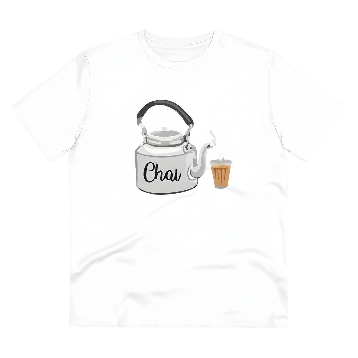 Men's PC Cotton Marathi Desing Printed T Shirt (Color: White, Thread Count: 180GSM)