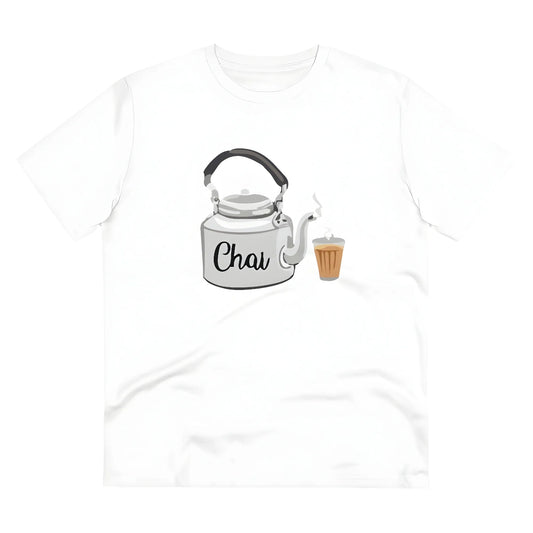 Men's PC Cotton Marathi Desing Printed T Shirt (Color: White, Thread Count: 180GSM)