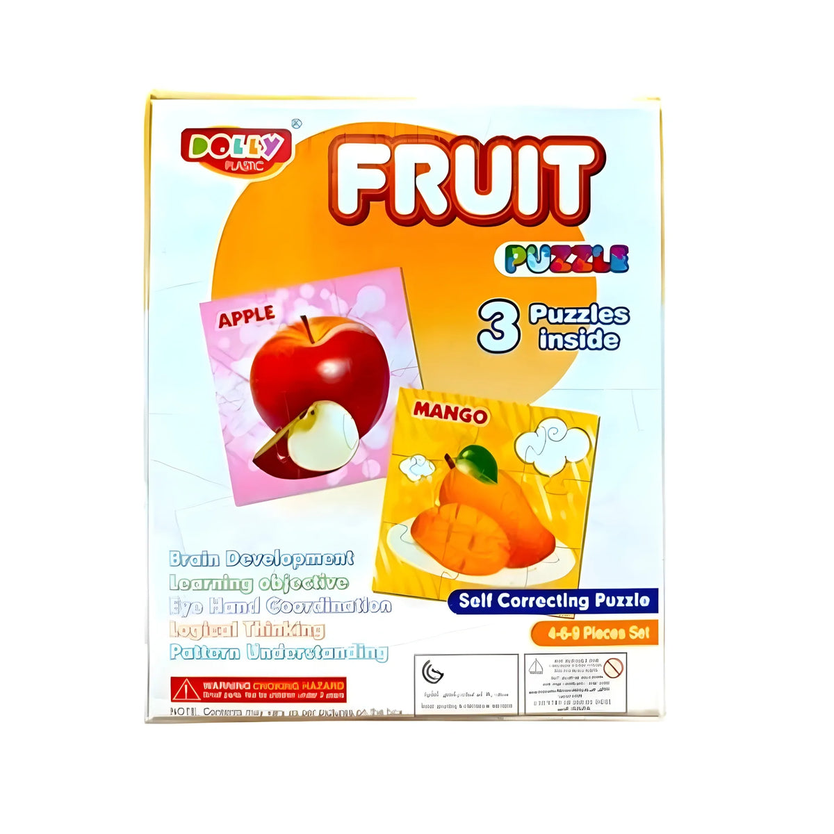 3_Pcs Set Fruit Puzzle | Cardboard | Educational Toys | 3+ Years