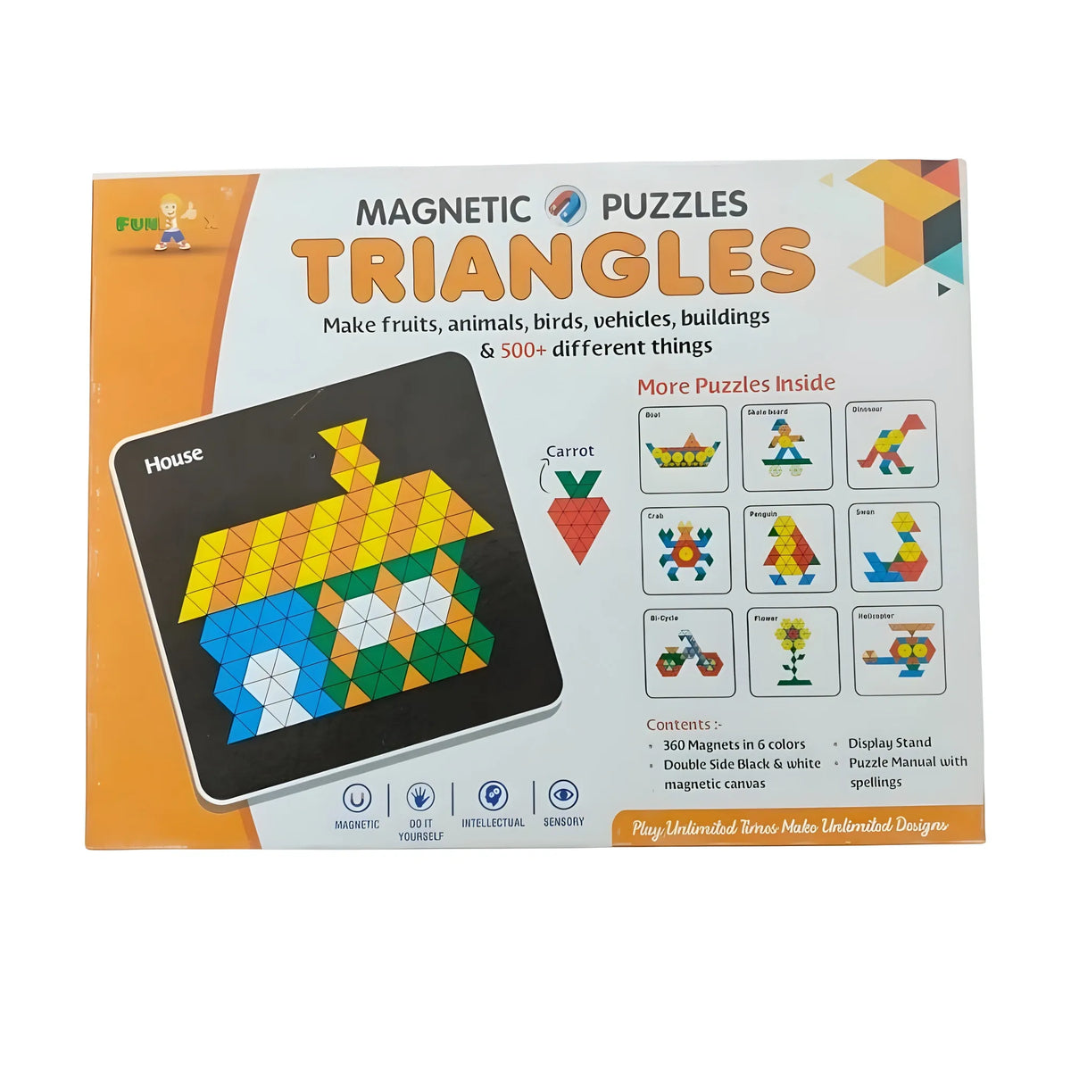 Magnetic Puzzle Triangle |   Cardboard  |   Educational Toys| 3+ Years