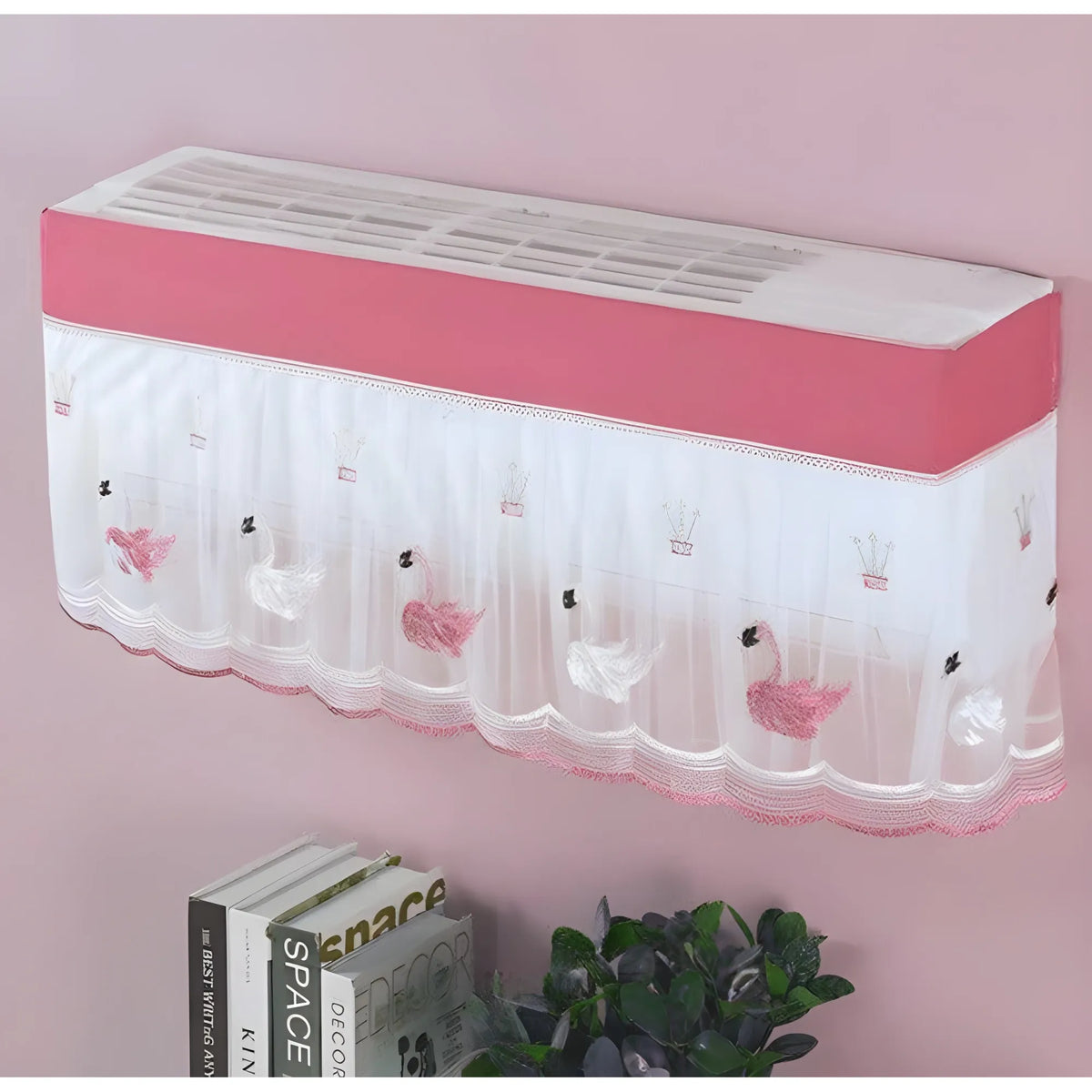 AC Cover 1 And 1.5 Ton (Pink-White)