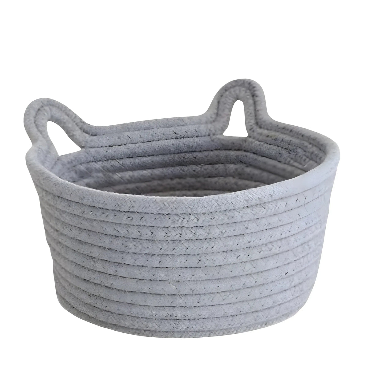 Cotton Pack Of_1 Plain Cat Basket 9x5 Inch (Grey)