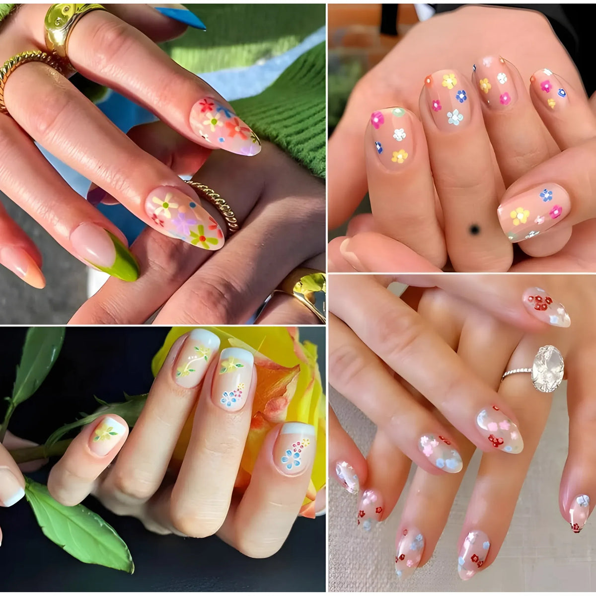 Plastic Nail Art Stickers (Multicolor)