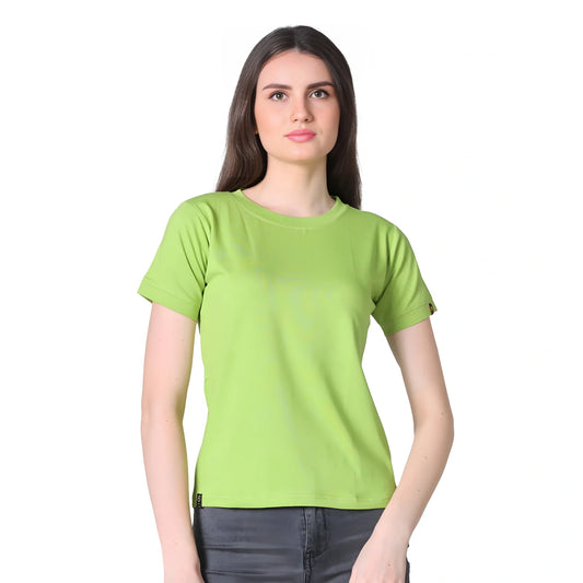 Avelora Cotton Blended Solid Round Neck Half Sleeve T-Shirt