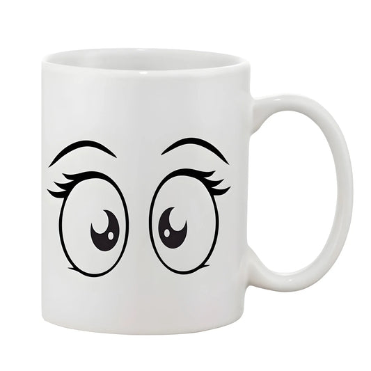 Printed Ceramic Coffee Mug - 1 Pieces, White, 11oz