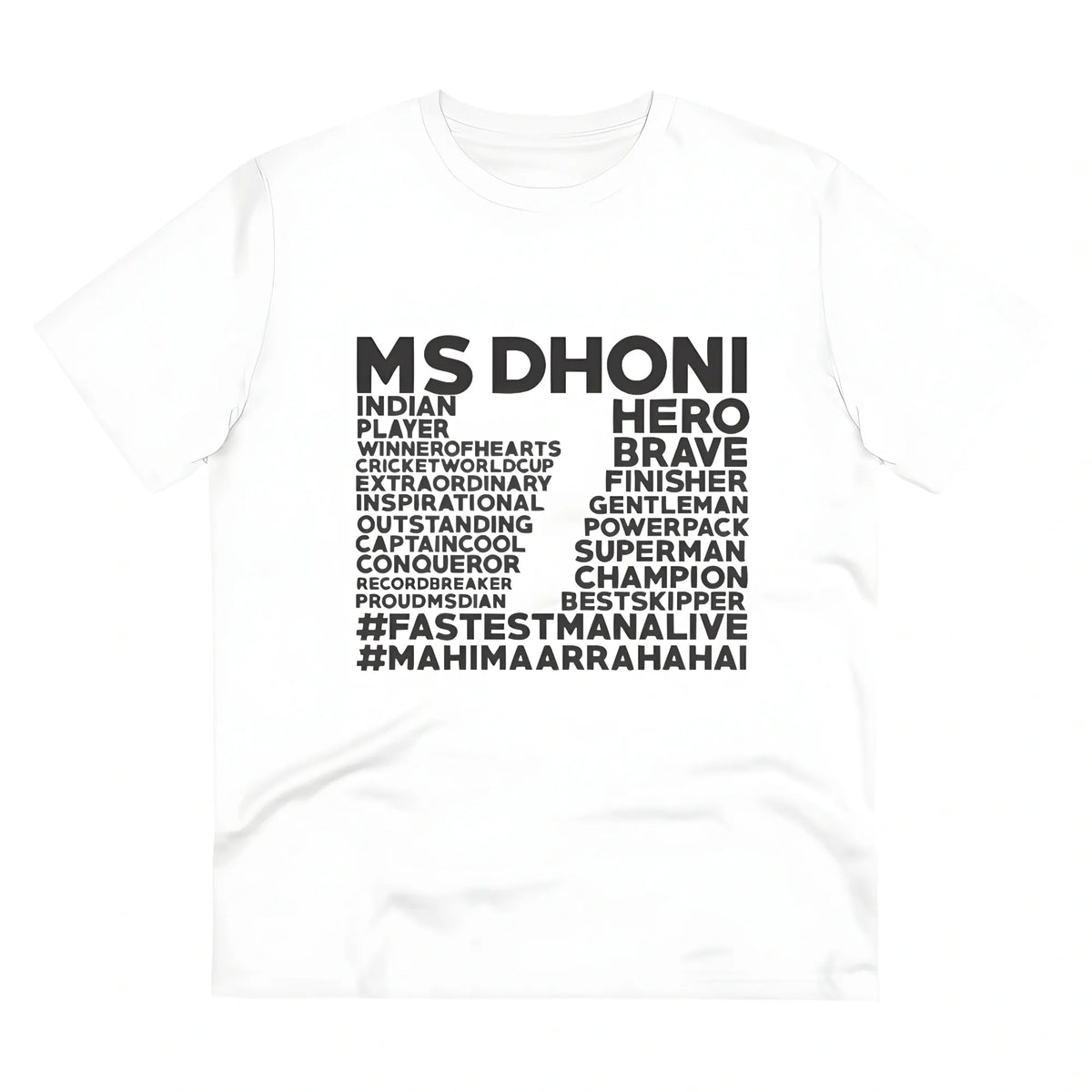 Men's PC Cotton Cricket Design Printed T Shirt (Color: White, Thread Count: 180GSM)
