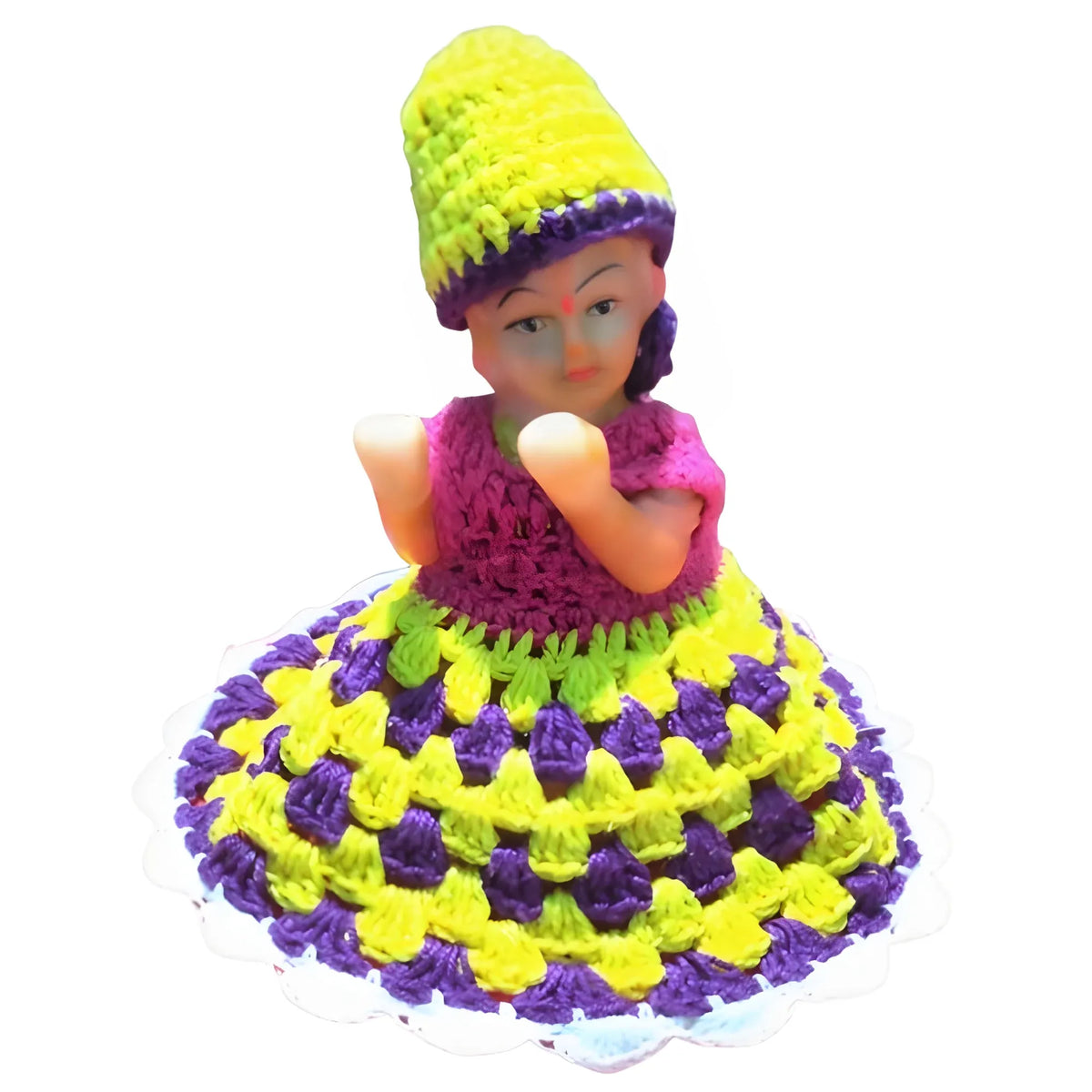 Laddu Gopal Tharad Dress Size: 0 To 6 (Yellow-Blue)