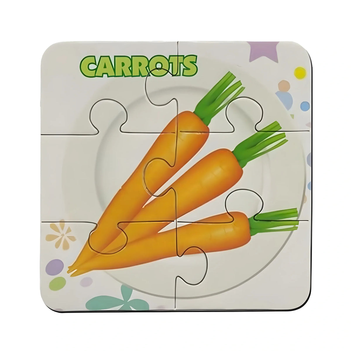 4_Pcs Set Vegetable Puzzles | Cardboard | Educational Toys | 3+ Years