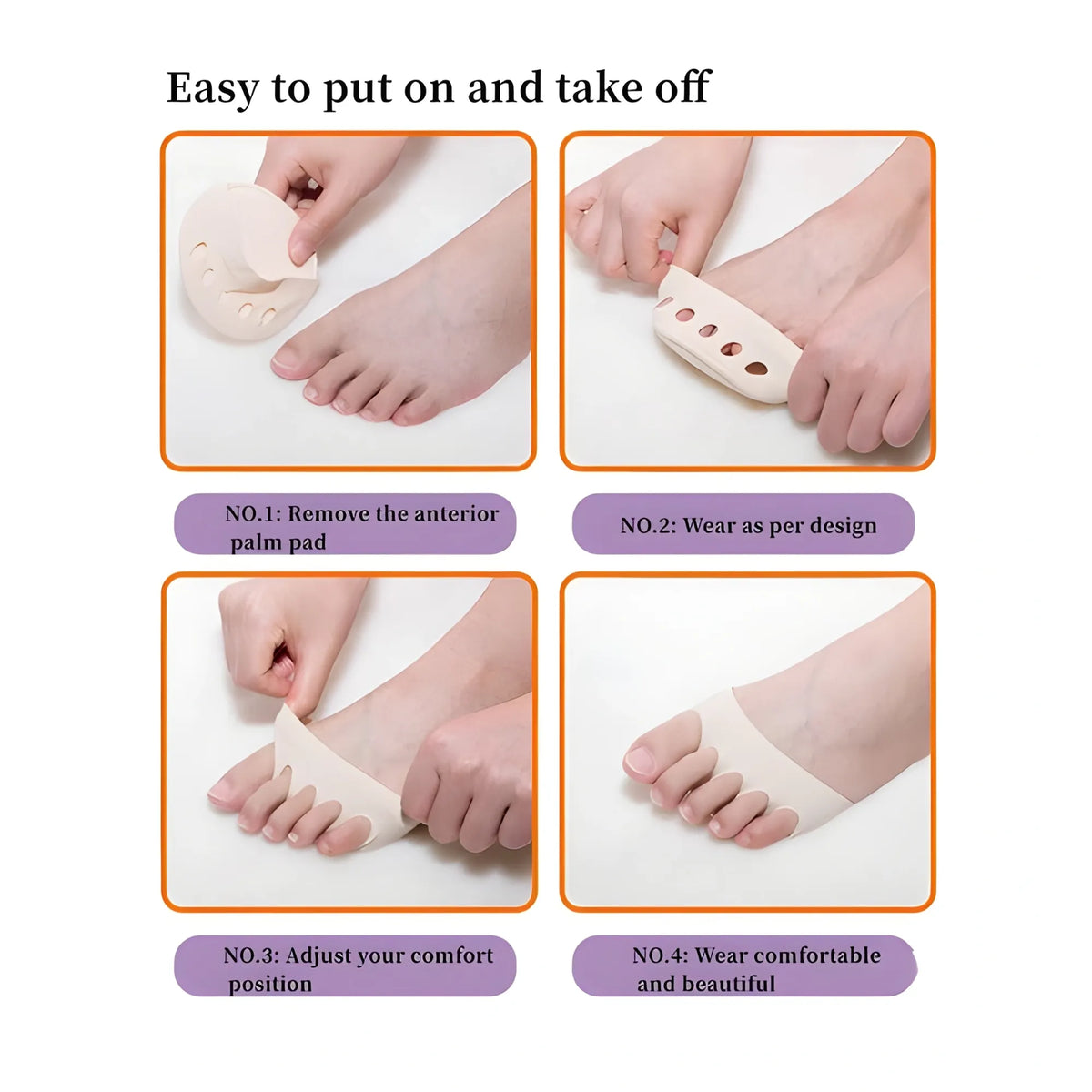 Pack of 2 Honeycomb Fabric Forefoot Pads (Beige)