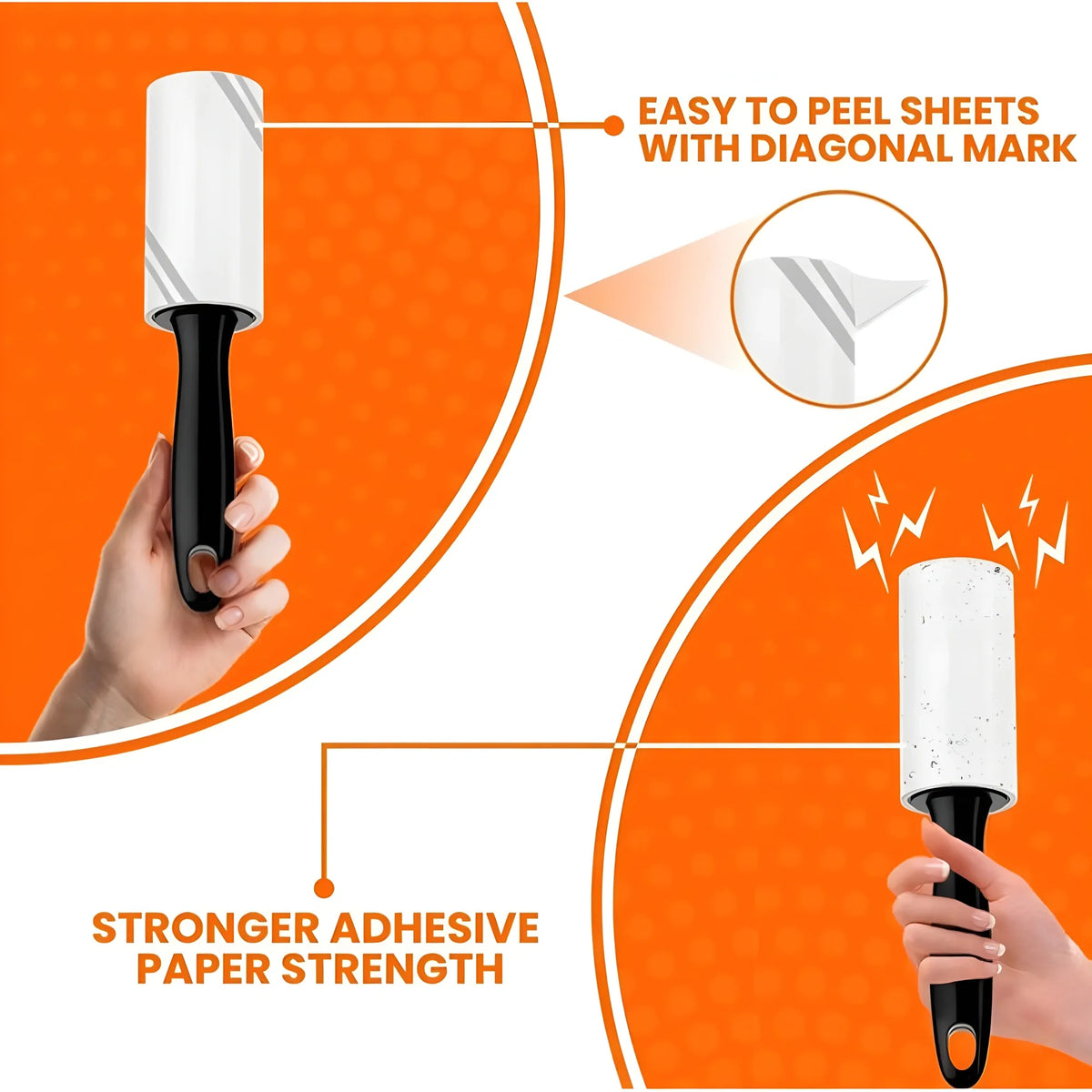 Pet Hair Remover 1 Handle And Refill Totally 60 Sheets (White)