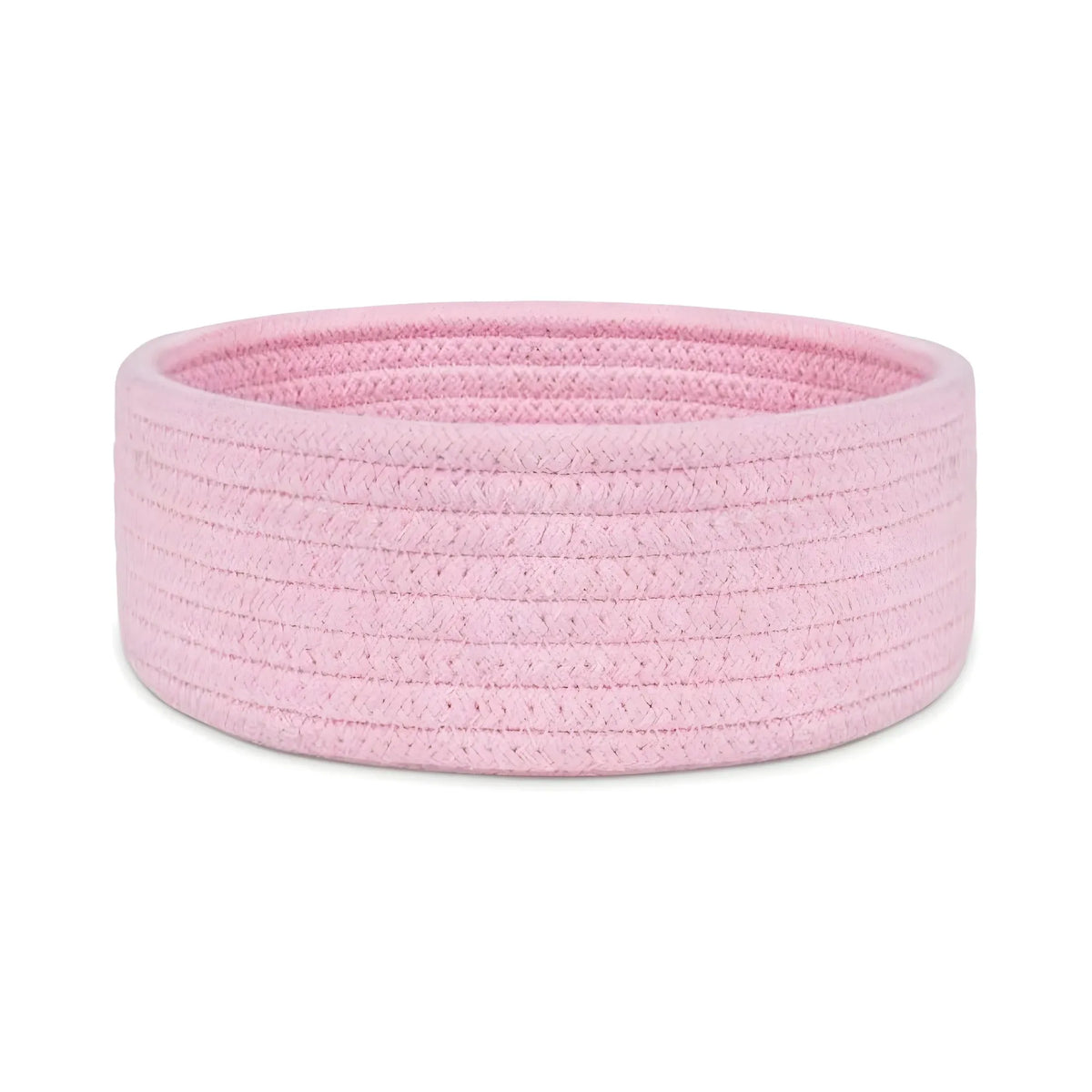 Cotton 8x3 Inch Round 1 Pcs Bedside Organizer With Out Lid (Pink)