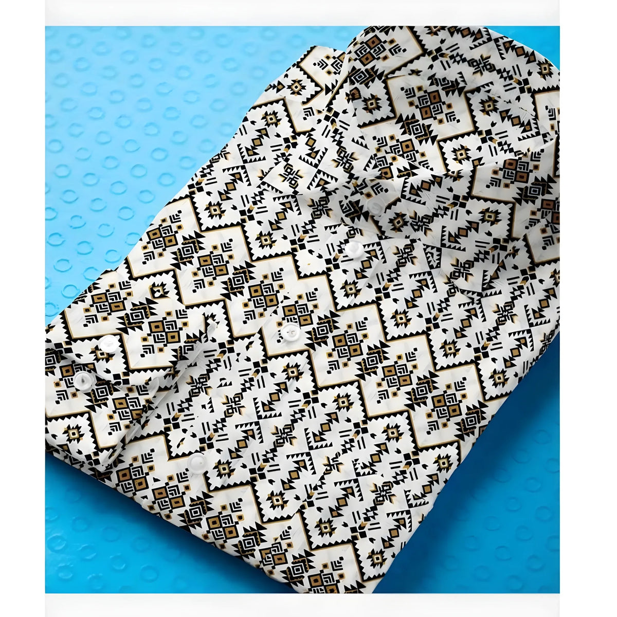 Men's Cotton Blended Printed Full Sleeve Shirt (Multicolor)