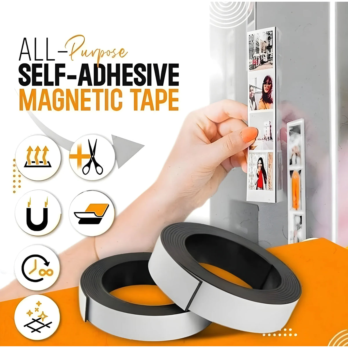 Silicone Magnetic Tape 2CM*3Mtr (Black)
