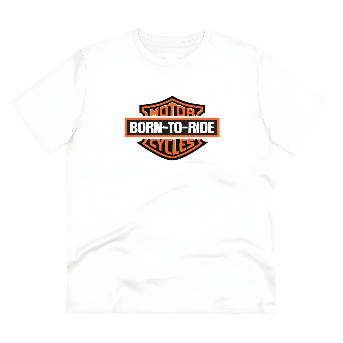Men's PC Cotton Bike Ride Design Printed T Shirt (Color: White, Thread Count: 180GSM)