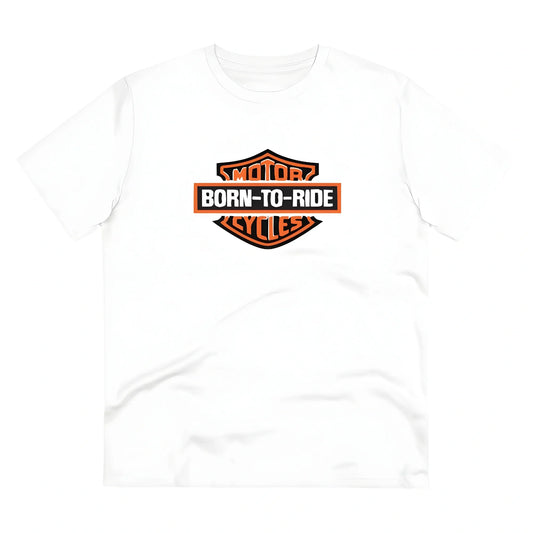 Men's PC Cotton Bike Ride Design Printed T Shirt (Color: White, Thread Count: 180GSM)