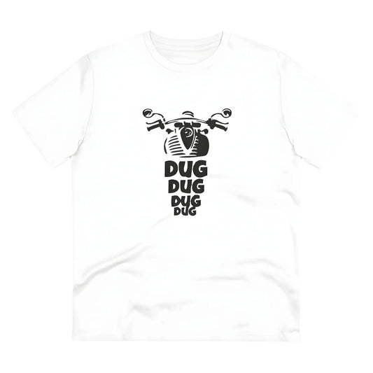 Men's PC Cotton Bike Ride Design Printed T Shirt (Color: White, Thread Count: 180GSM)