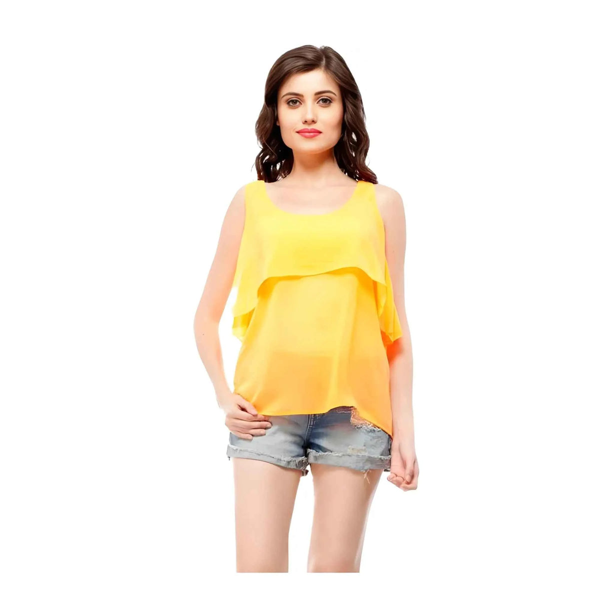 Aarya Polyester Solid Sleeveless Regular Top
