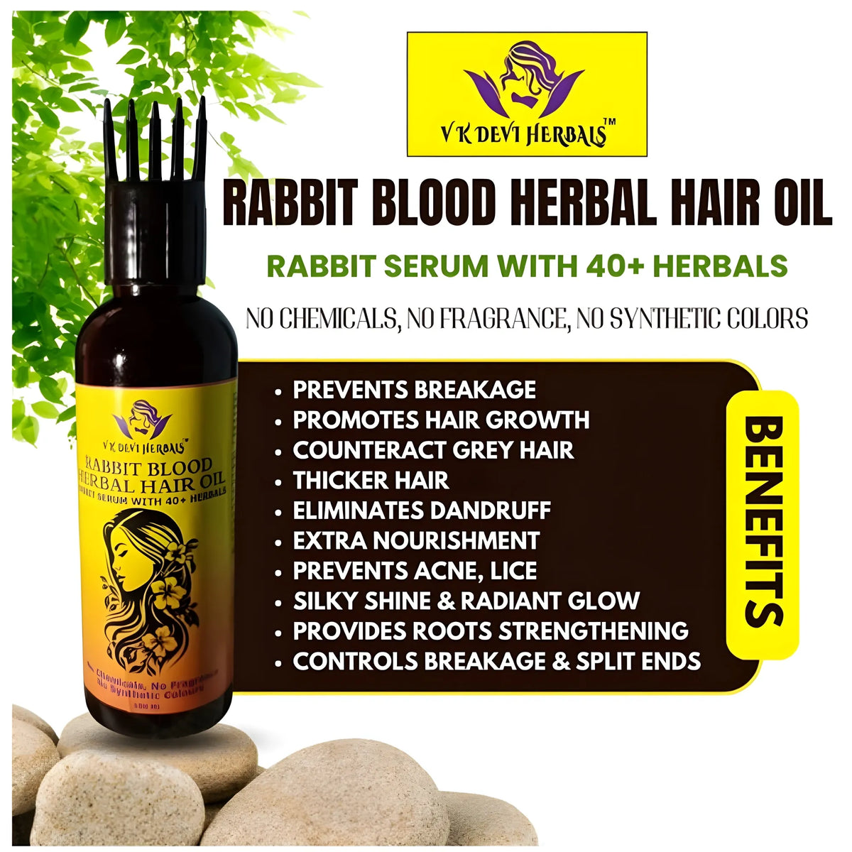 Devi Herbels Rabbit Blood Herbal 100 ML Hair Oil - Men's And Women's Hair Growth Oil