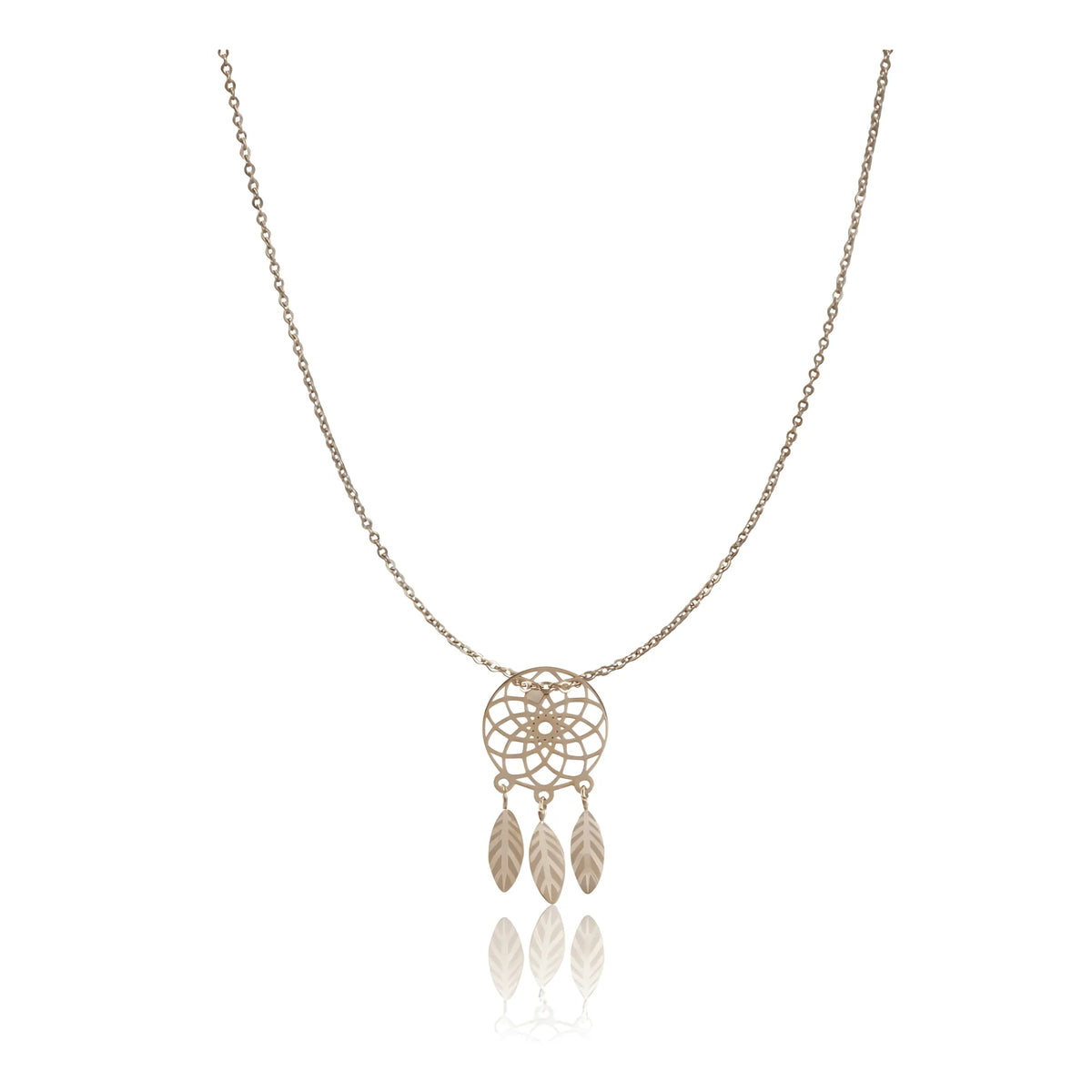 Women's Stainless Steel Dream Catcher Pendent Delicate Chain (Gold Plated)