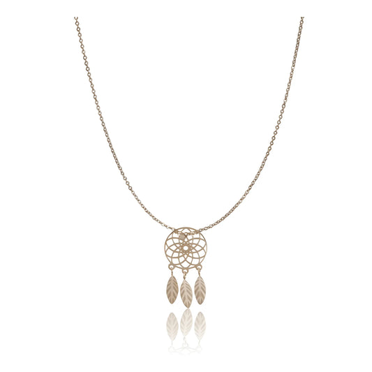 Women's Stainless Steel Dream Catcher Pendent Delicate Chain (Gold Plated)