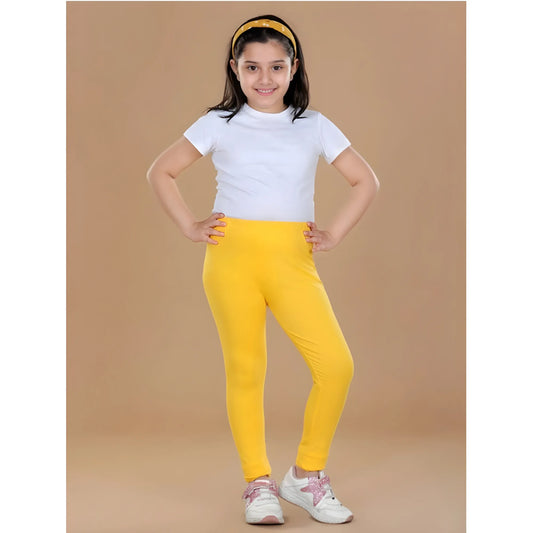 Ishara Girl Cotton Lycra Solid Elasticated Leggings