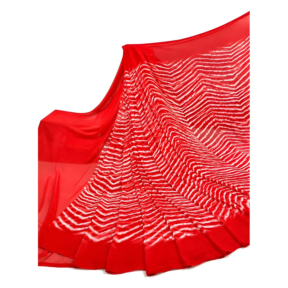 Women's Georgette Printed Saree With Unstitched Blouse 5.5Mtr (Red)